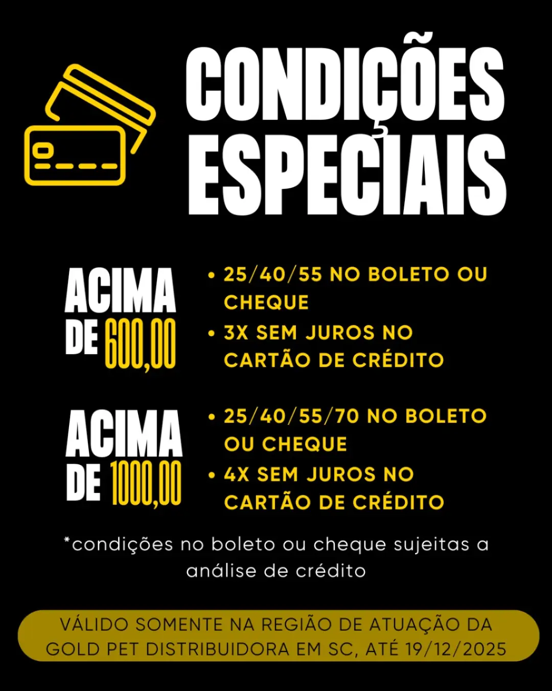 Condições Especiais