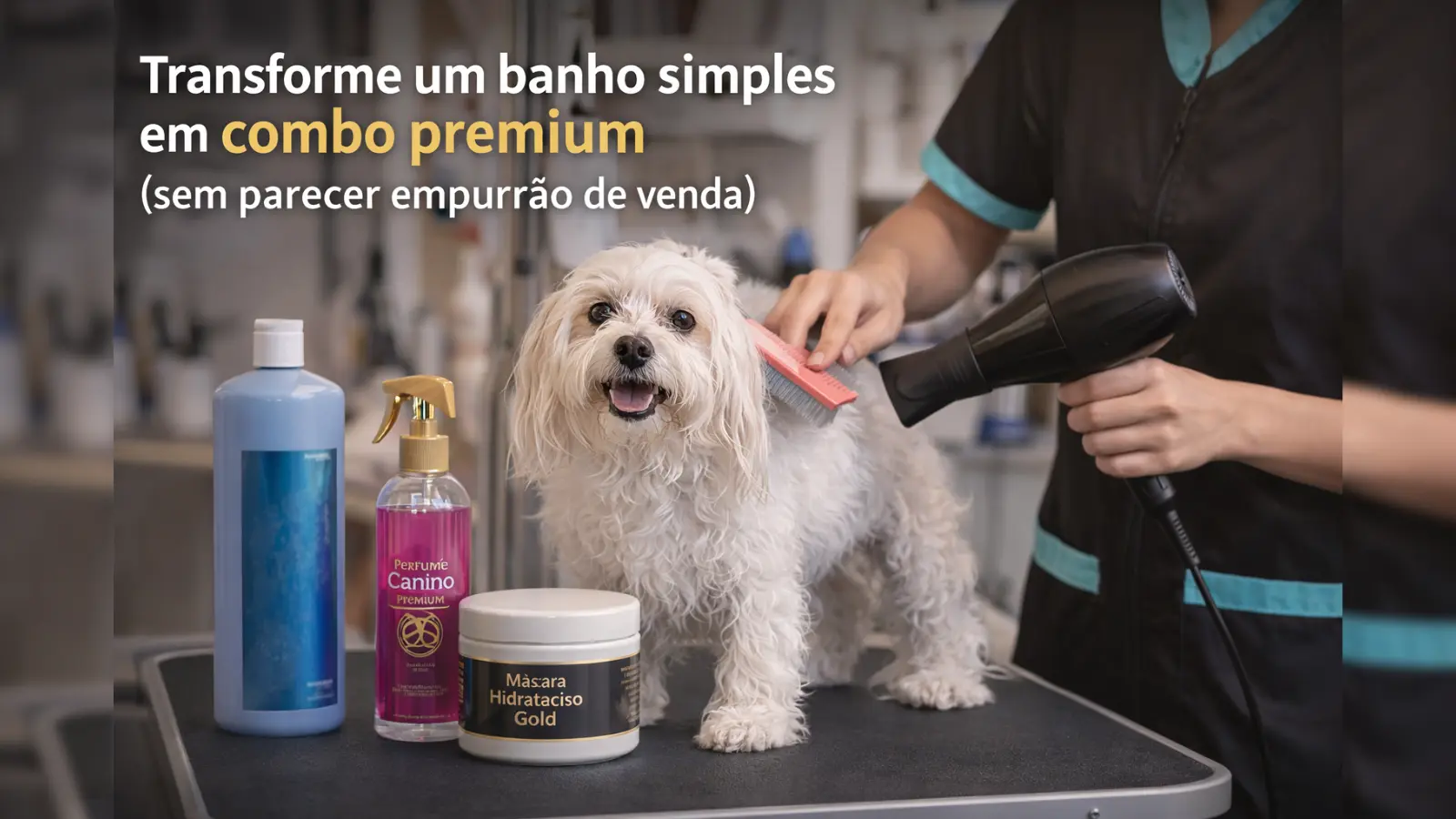 Banho e tosa profissional com serviços premium